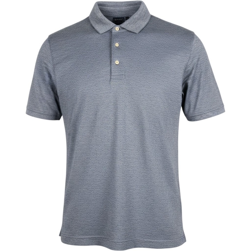 Jos. A. Bank Polo Shirt Sz XL Blue Cotton Traveler Traditional Fit Geometric